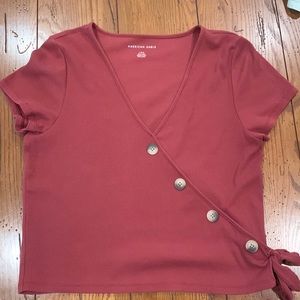 Cute going out top, cropped, red from AE